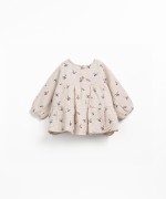 Fabric tunic with strawberry tree print