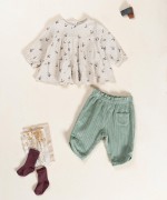 Fabric tunic with strawberry tree print