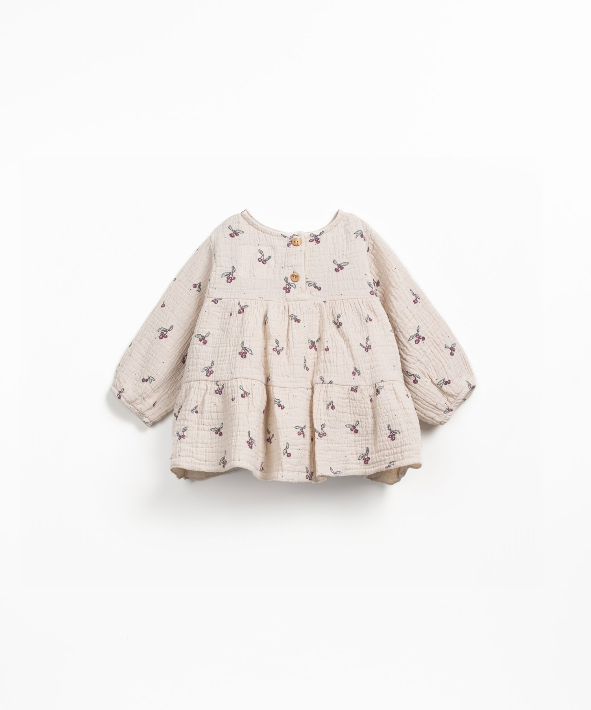Fabric tunic with strawberry tree print