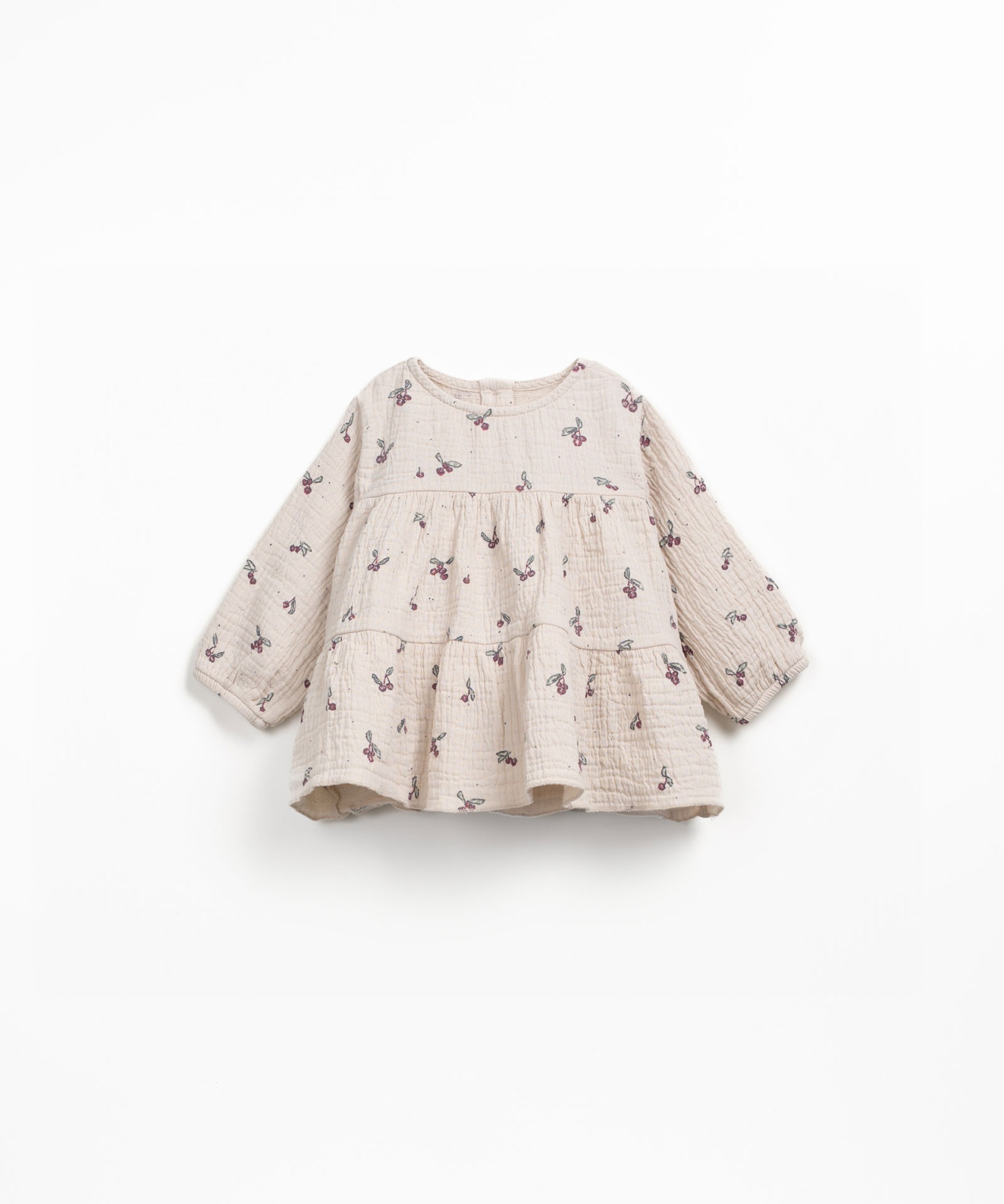 Fabric tunic with strawberry tree print