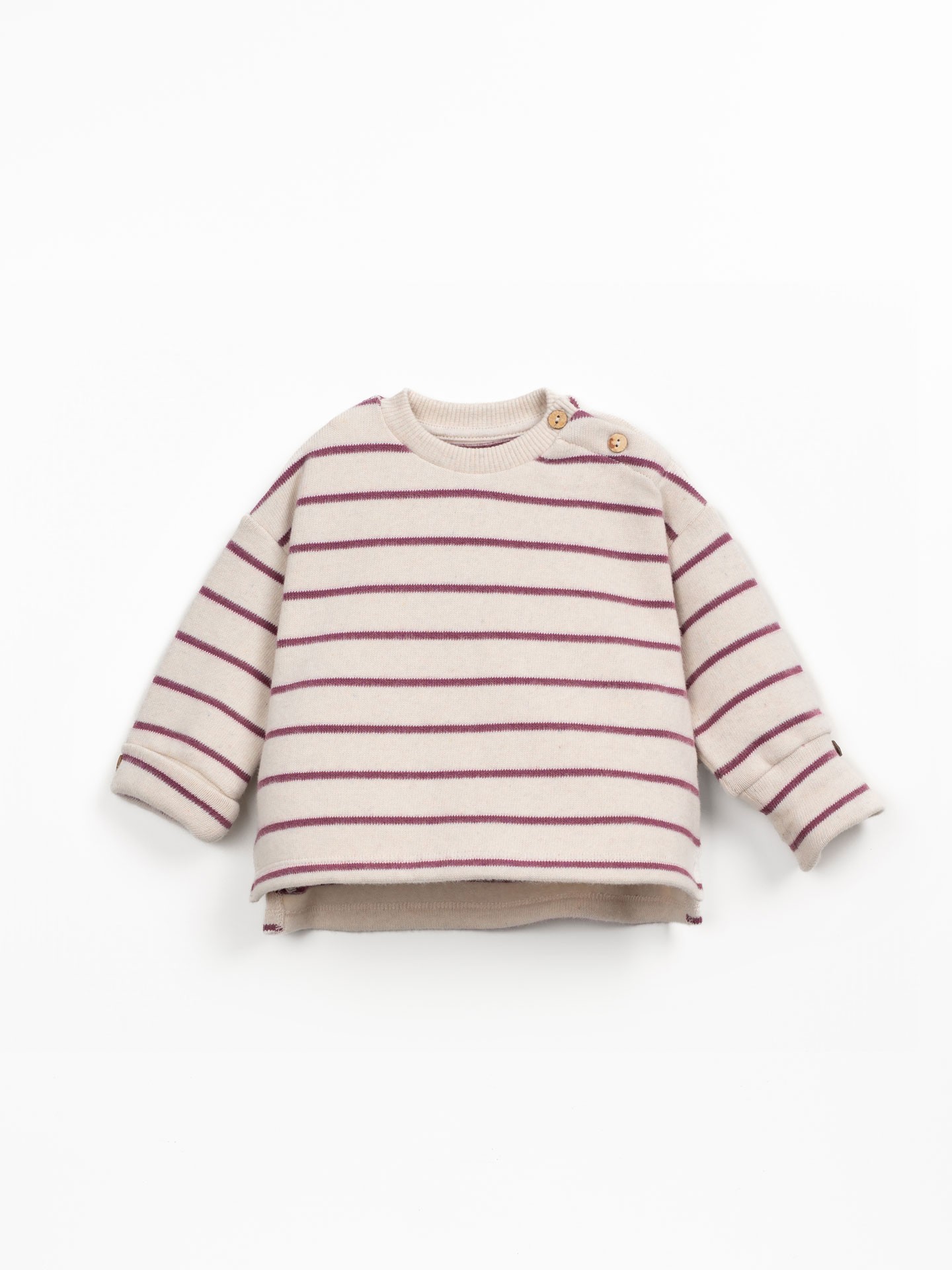 Pull rayé avec ouverture à l'épaule