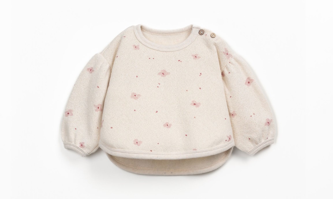 Sweat-shirt en maille avec mlange de coton rgnratif et coton recycl