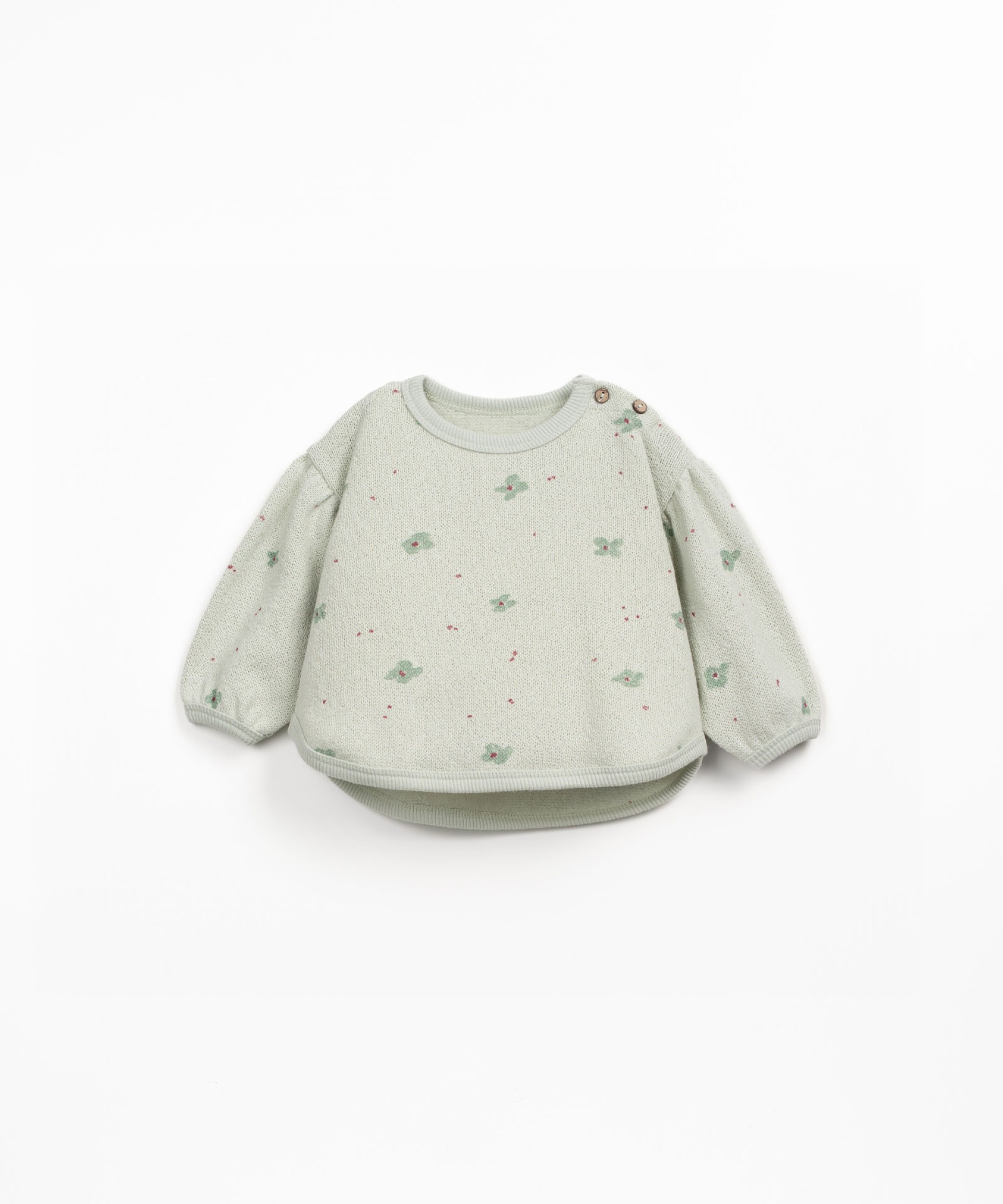 Sweatshirt with rounded cut