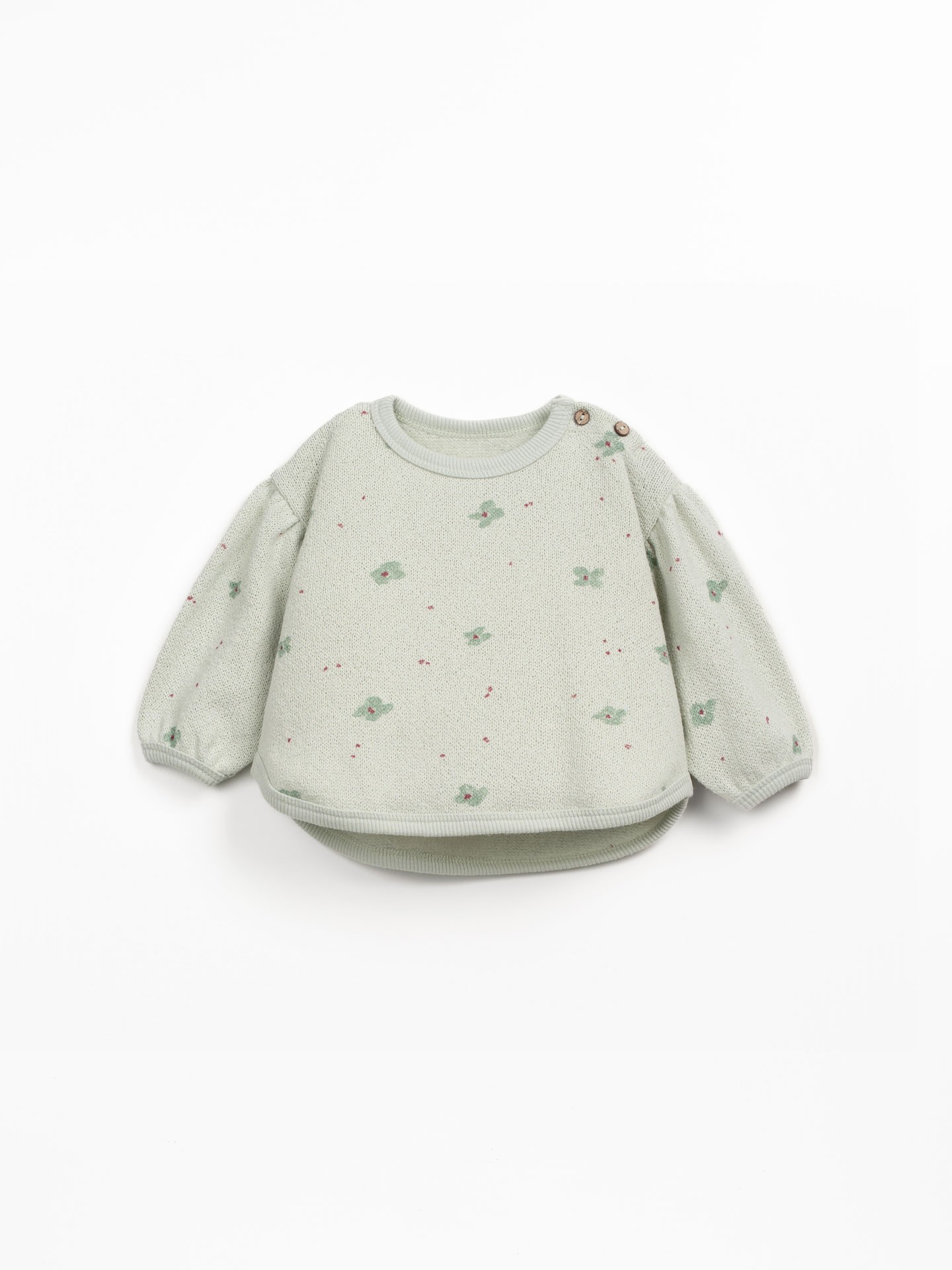 Knit sweatshirt with a blend of regenerative cotton and recycled cotton