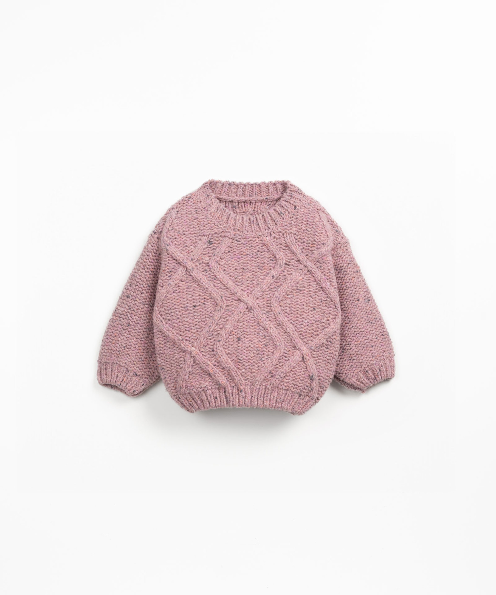 Knitted sweater with a mix of recycled wool, wool and viscose