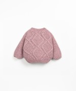 Knitted sweater with a mix of recycled wool, wool and viscose