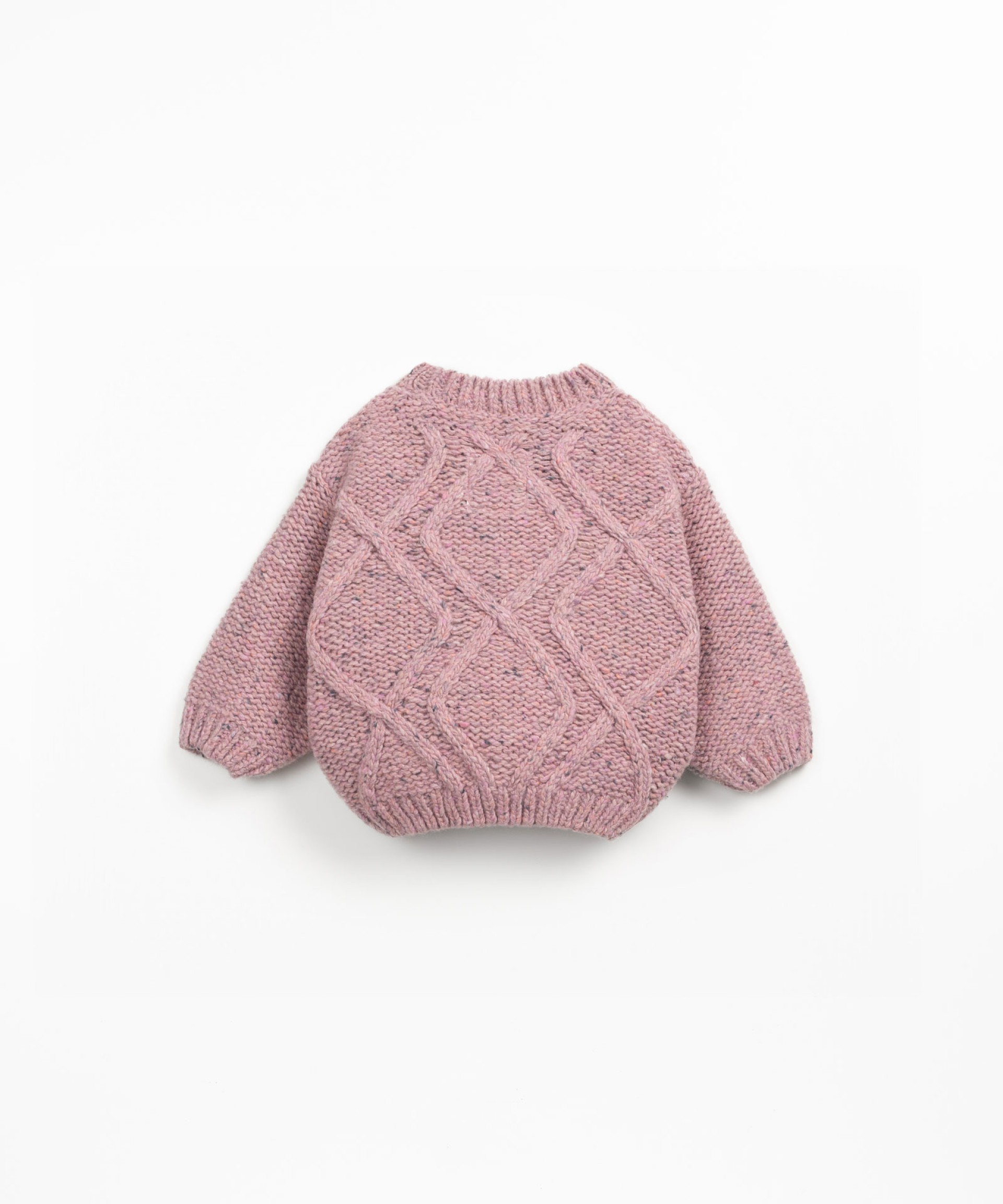 Knitted sweater with a mix of recycled wool, wool and viscose