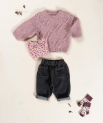 Knitted sweater with a mix of recycled wool, wool and viscose