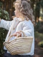 Fur coat with wooden buttons Fur coat with wooden buttons