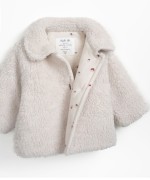 Fur coat with printed lining