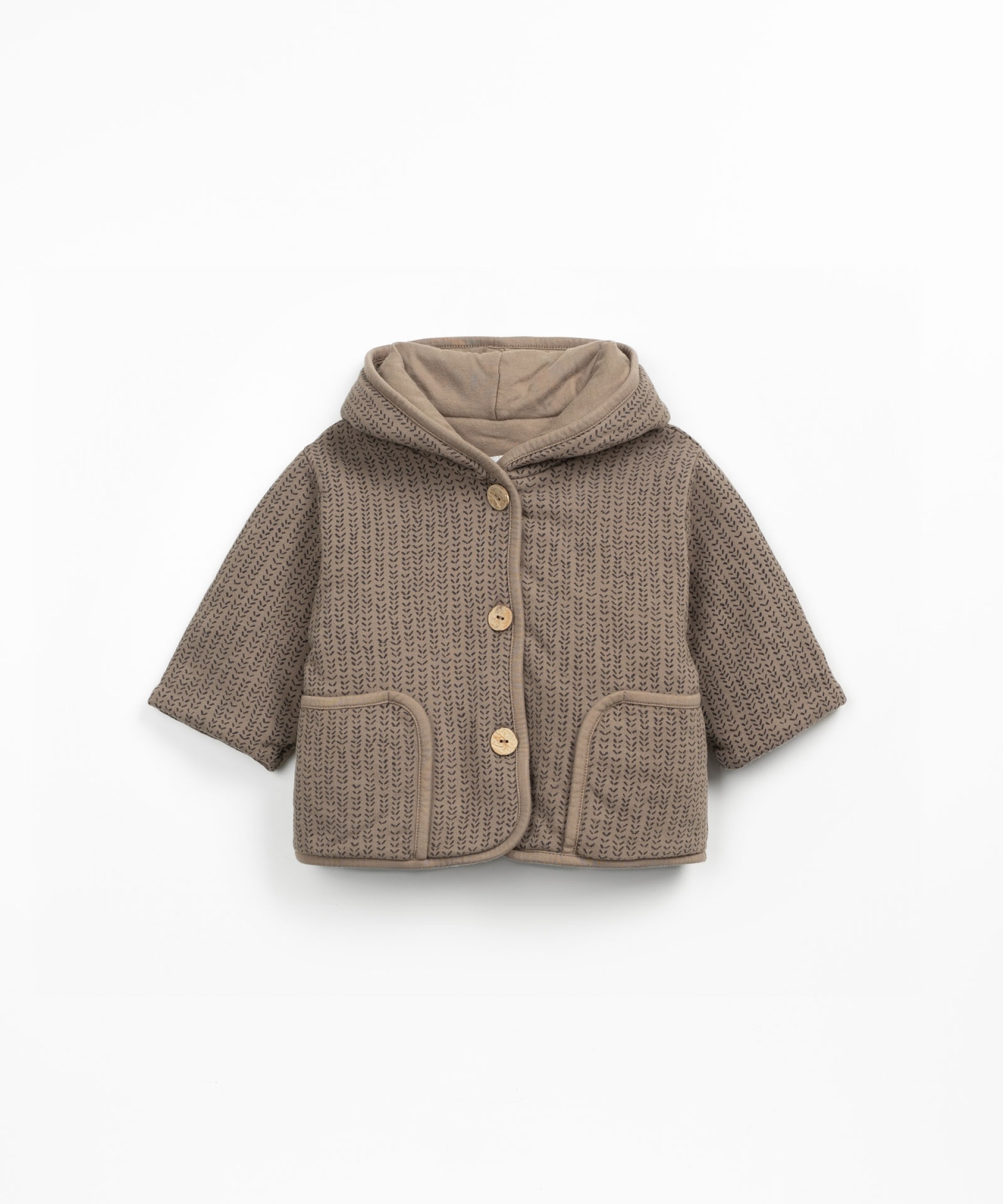 Knitted jacket with hood
