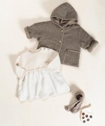 Knitted jacket with hood
