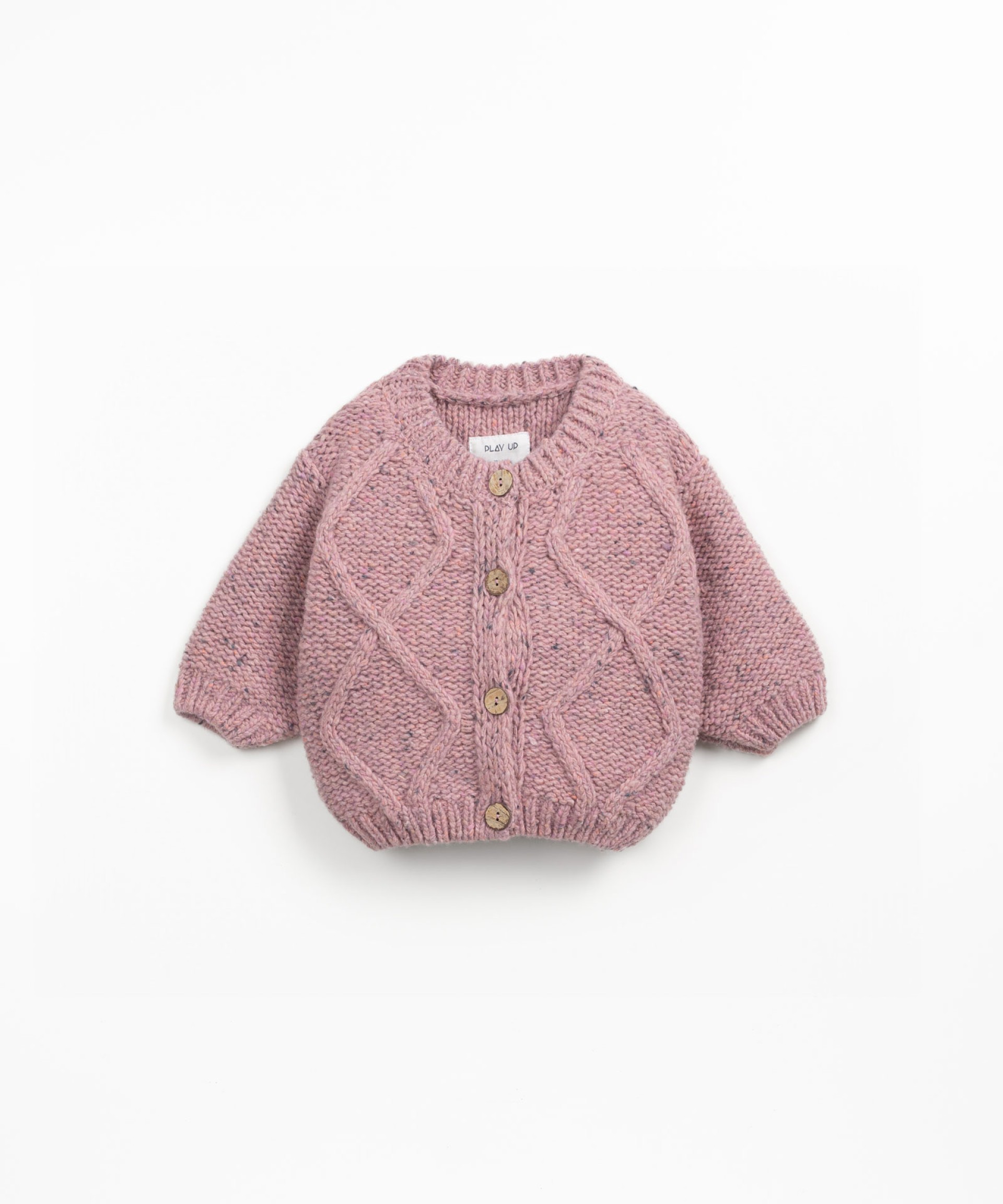 Knit jacket with coconut buttons