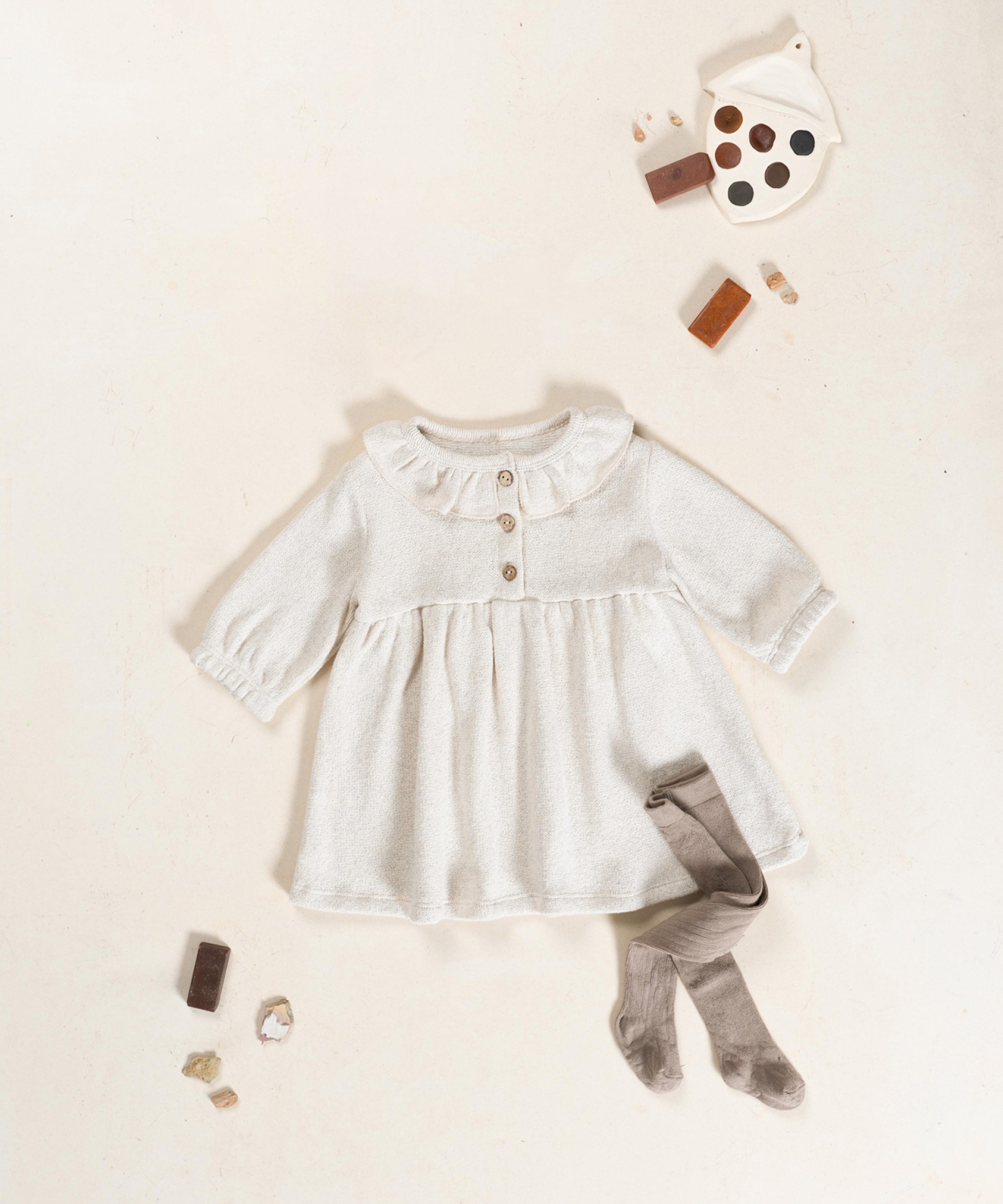 Jersey dress with front opening