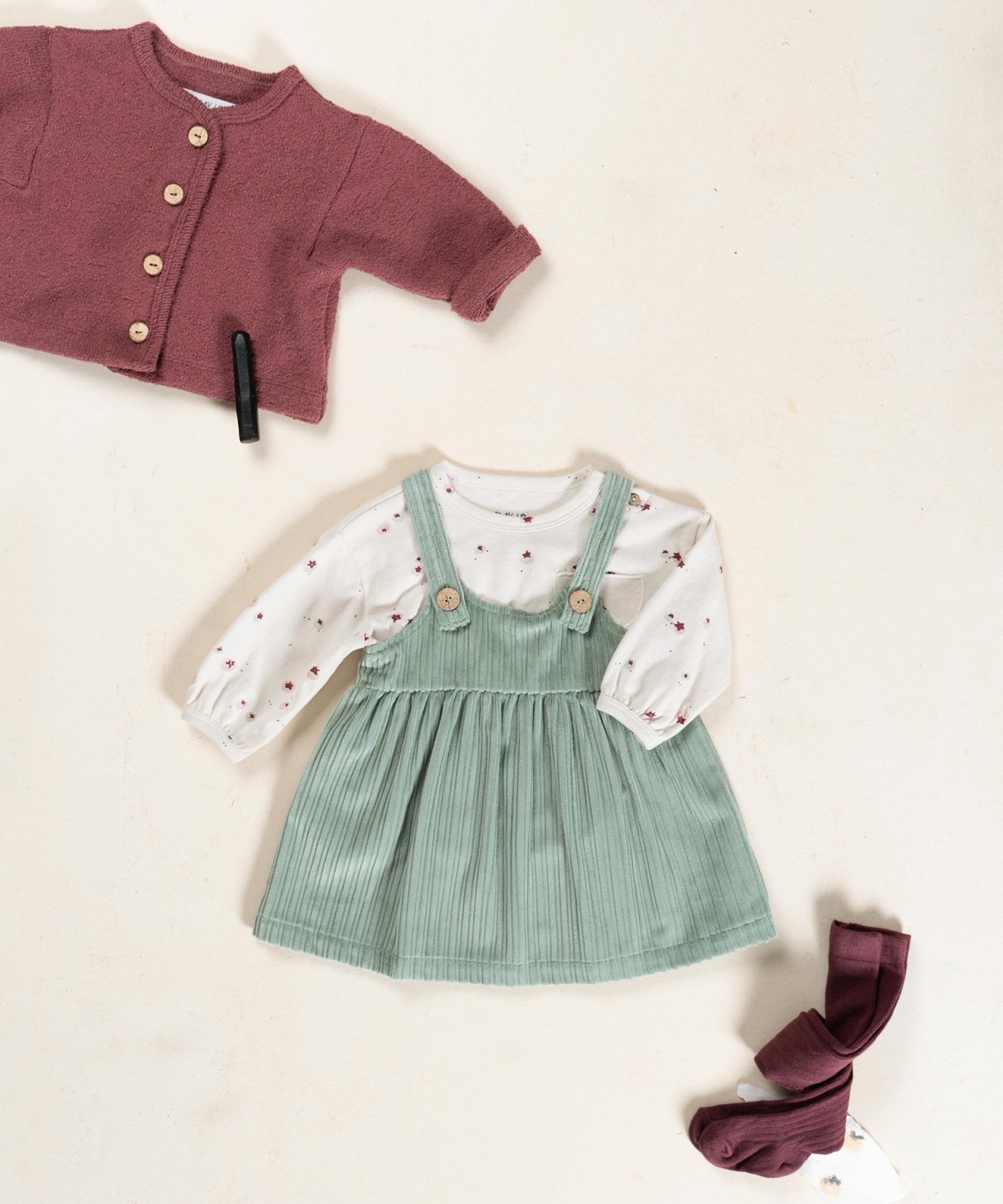 Corduroy dress with adjustable straps
