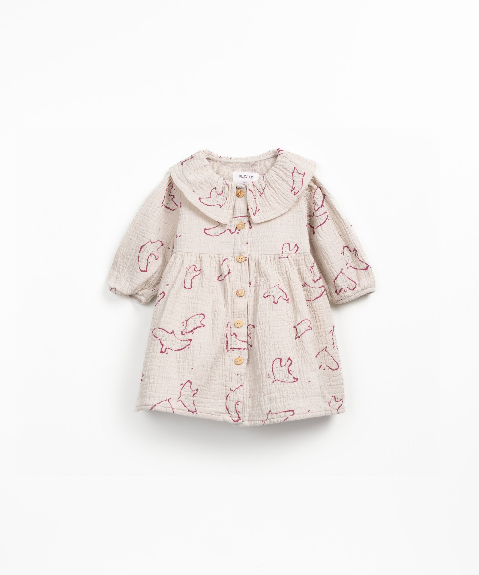 Fabric dress with collar