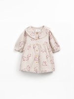 Fabric dress with bird print