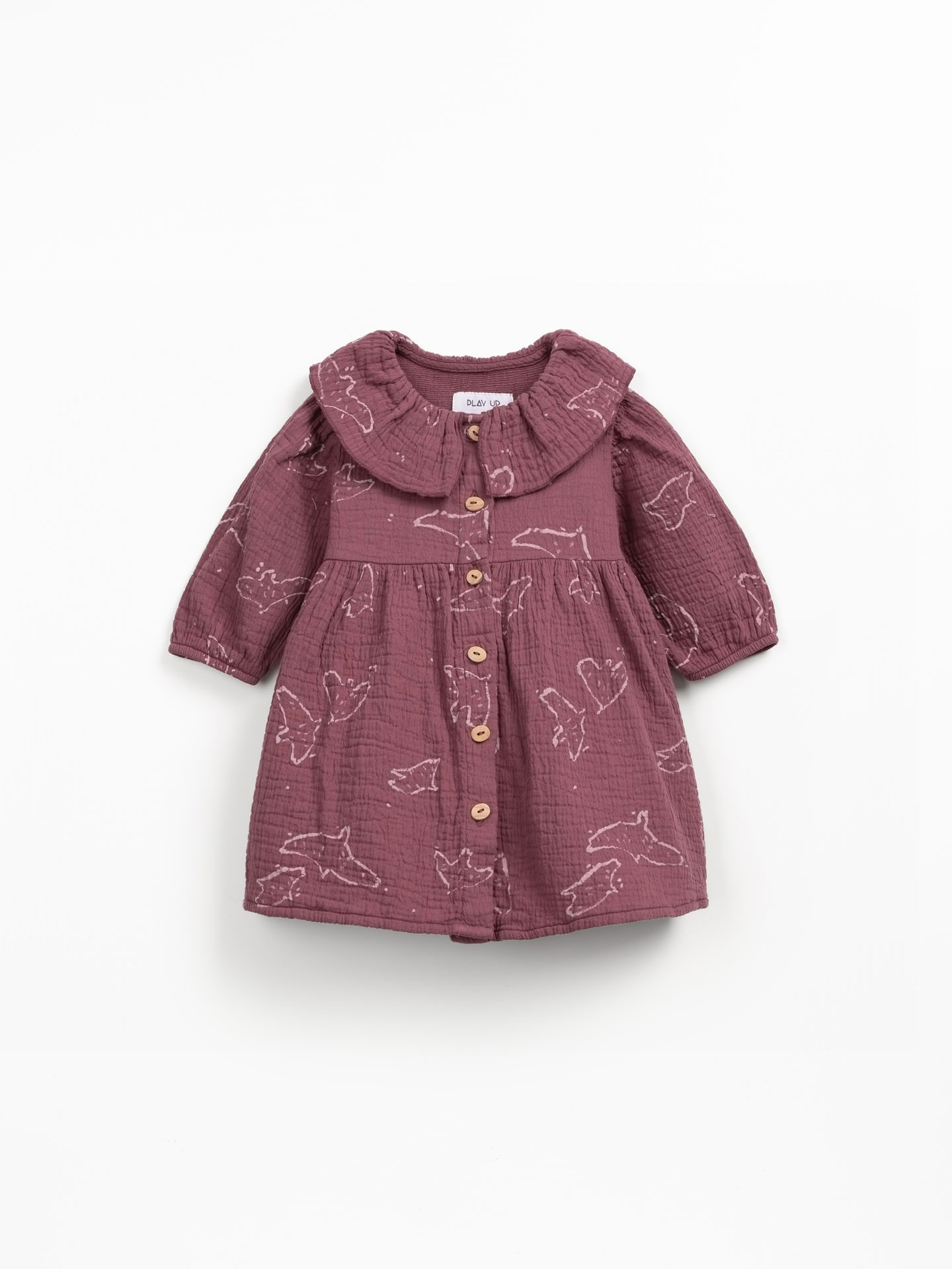 Vestido de tejido con estampado de pájaros