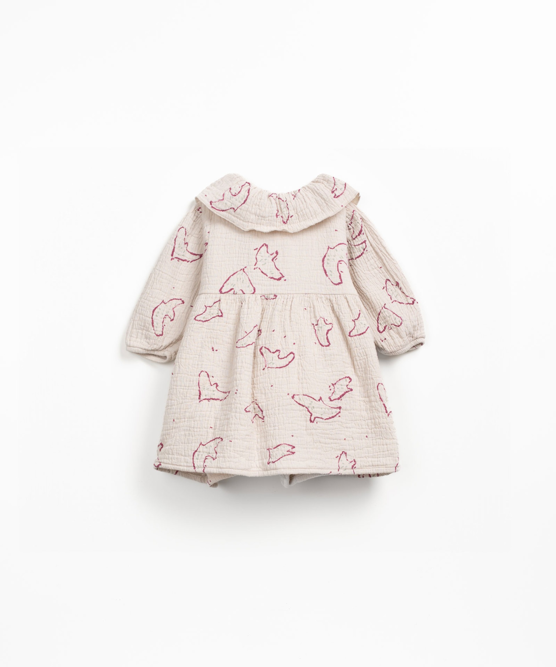 Fabric dress with collar