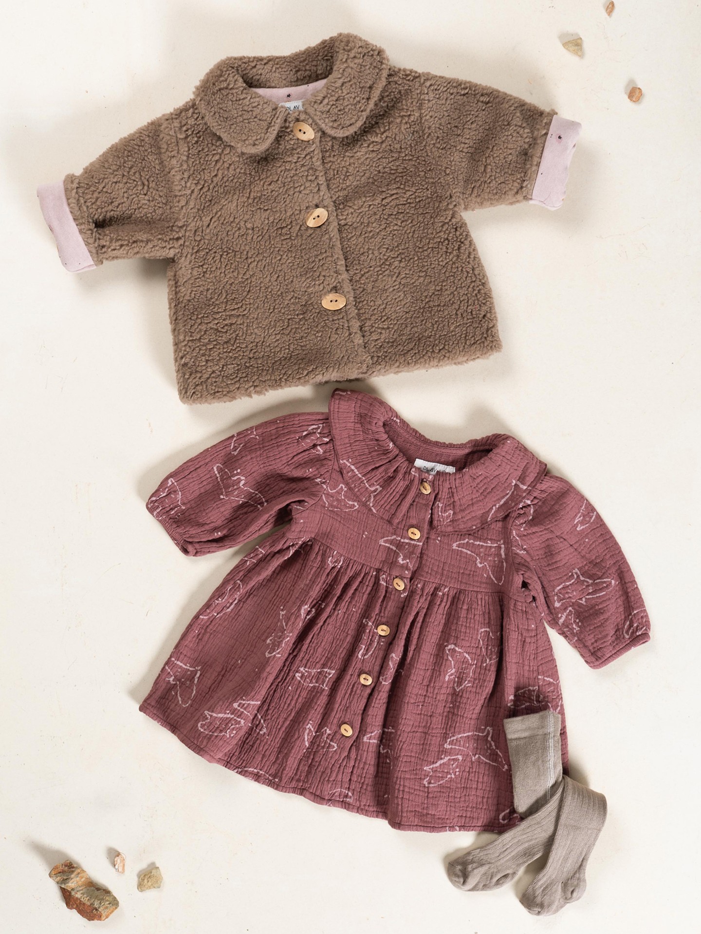 Vestido de tejido con estampado de pájaros