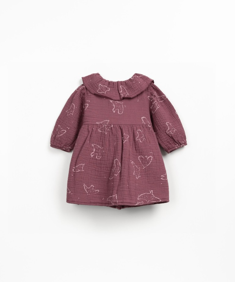 Fabric dress with bird print