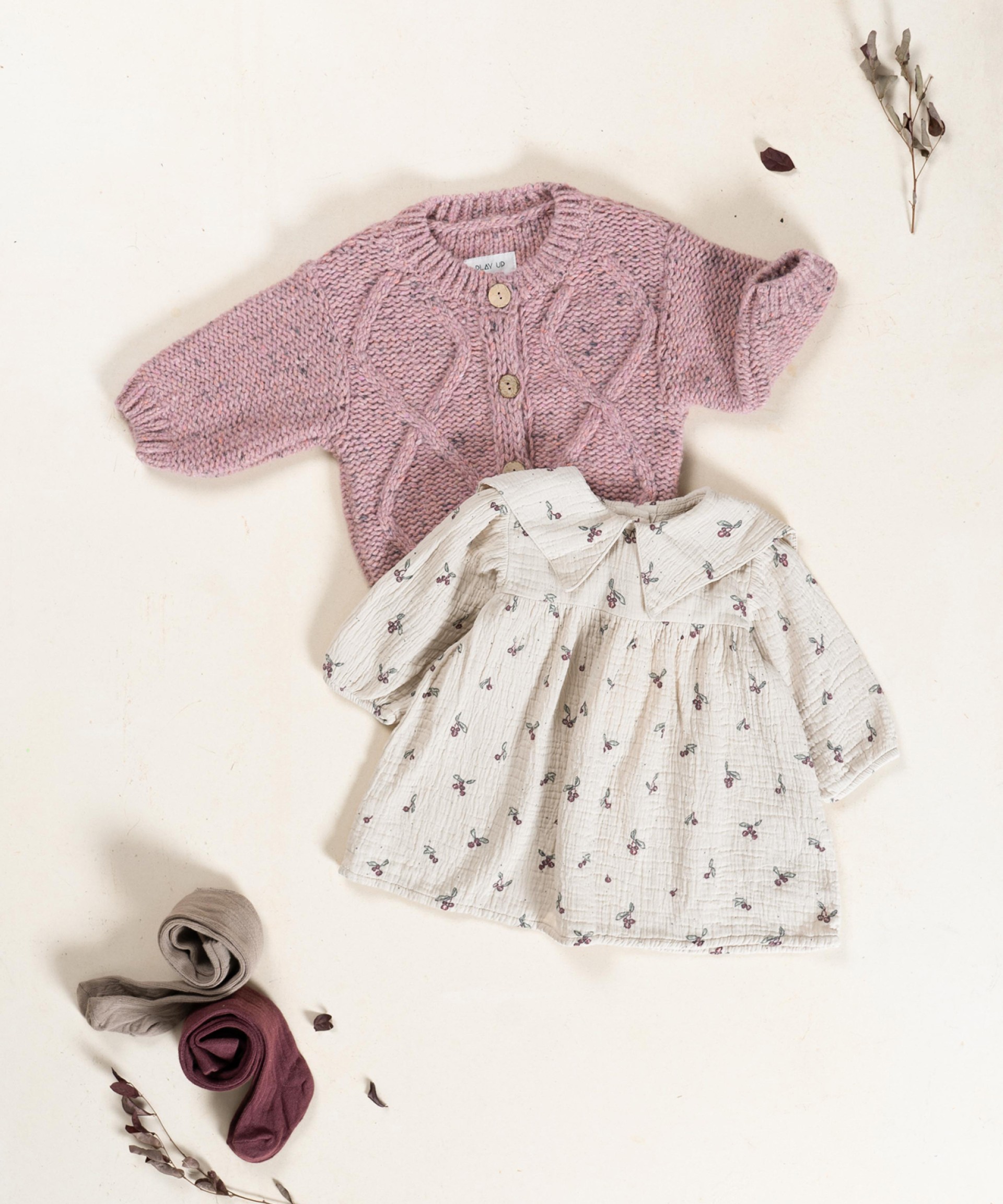 Cotton fabric dress with print