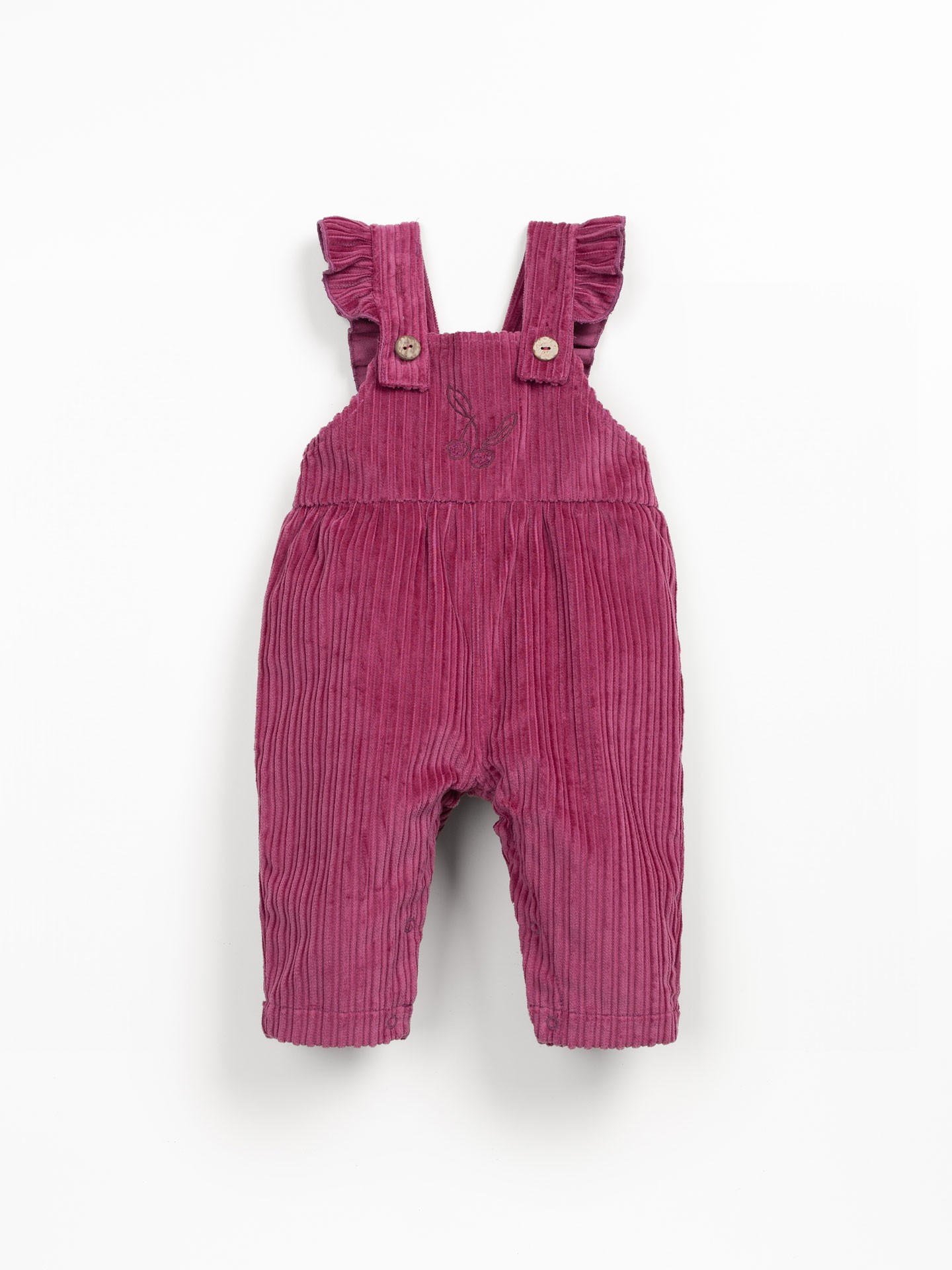 Combinaison en velours côtelé avec broderie sur la poitrine