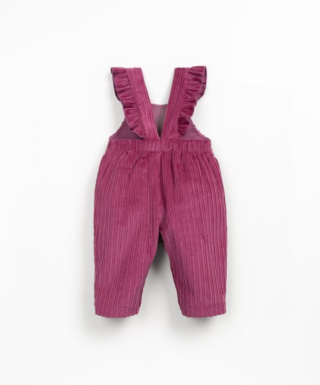 Combinaison en velours côtelé avec broderie sur la poitrine