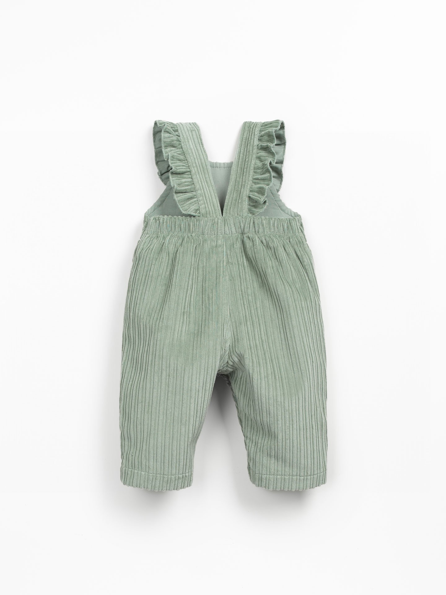 Salopette en velours côtelé avec broderie sur la poitrine