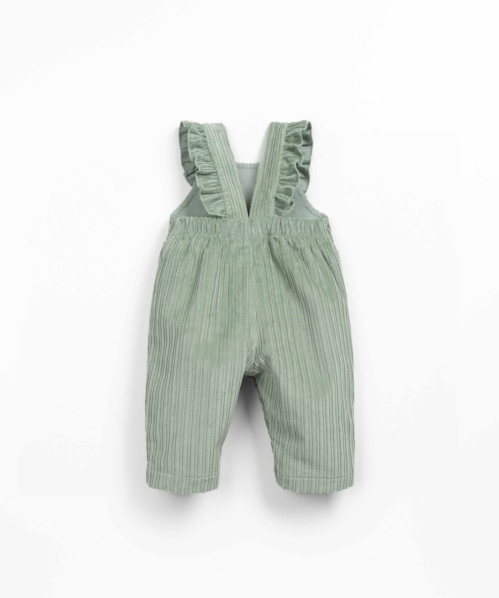 Corduroy overalls with chest embroidery