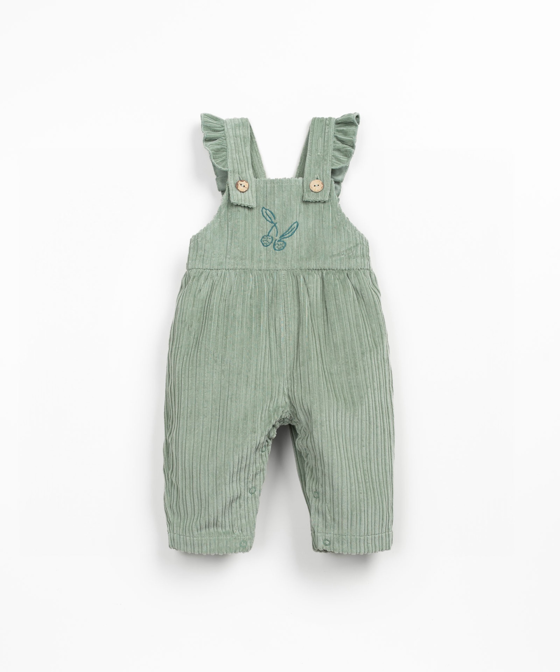 Overalls made from a blend of recycled cotton and cotton