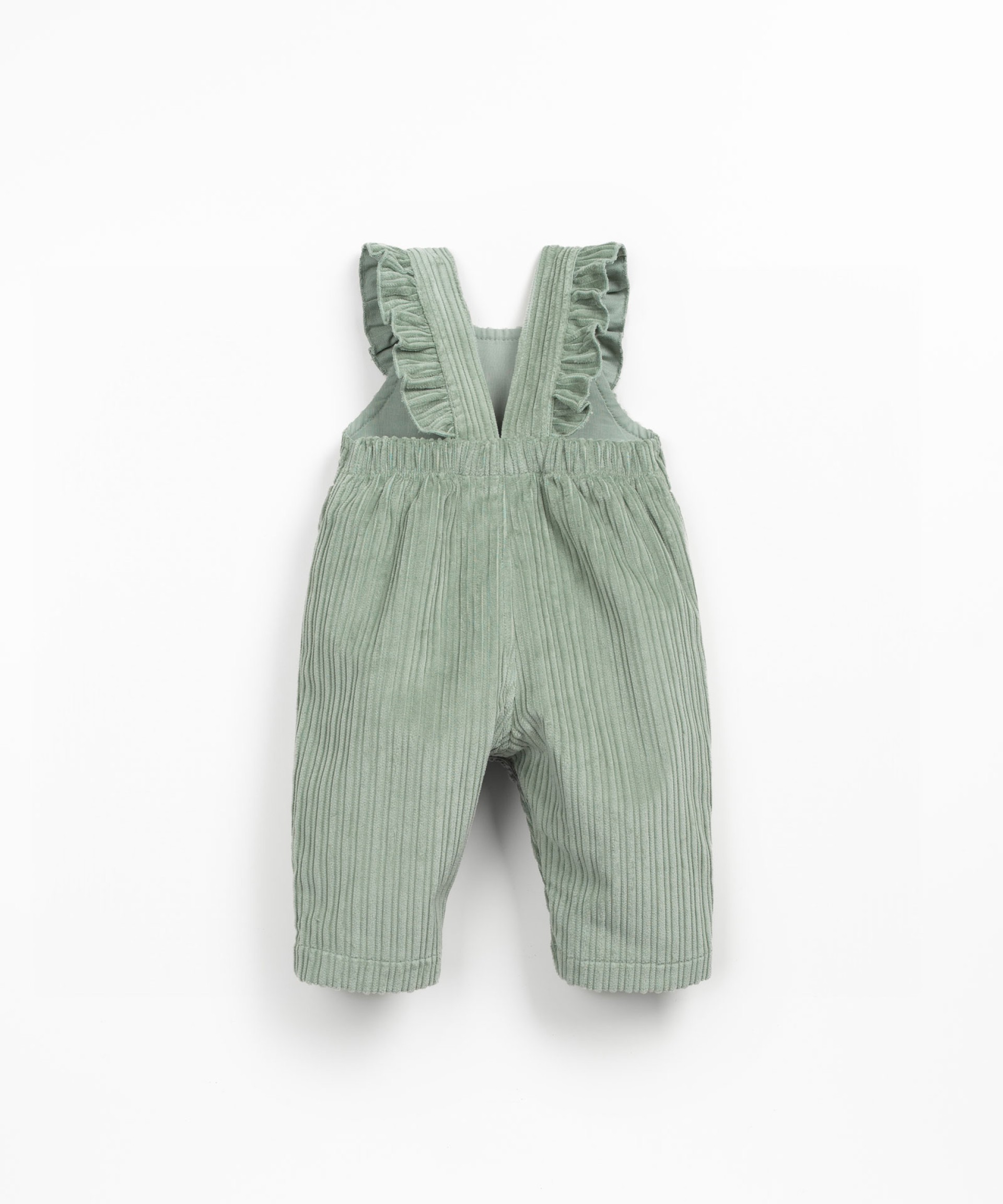 Overalls made from a blend of recycled cotton and cotton