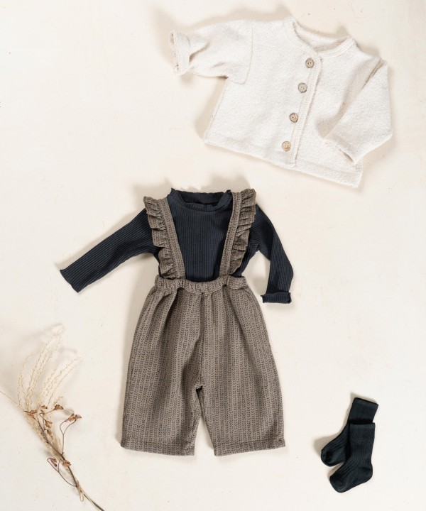 Jersey jumpsuit in natural fiber blend