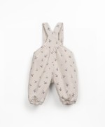 Twill jumpsuit with strawberry tree print