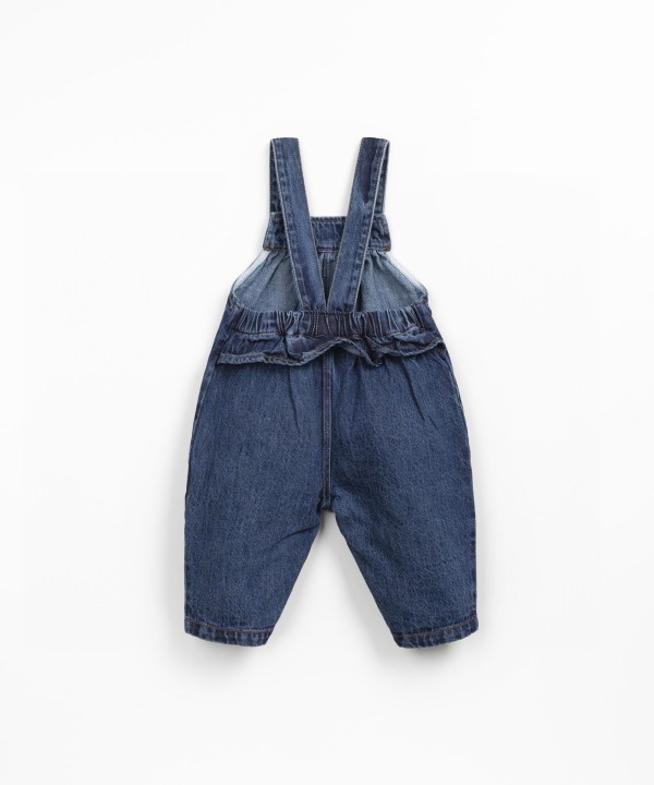 Denim jumpsuit with coconut buttons