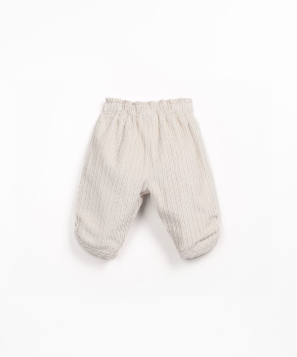 Corduroy trousers with elastic waistband
