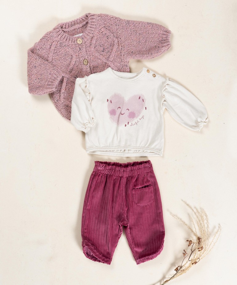 Corduroy trousers with elastic waistband