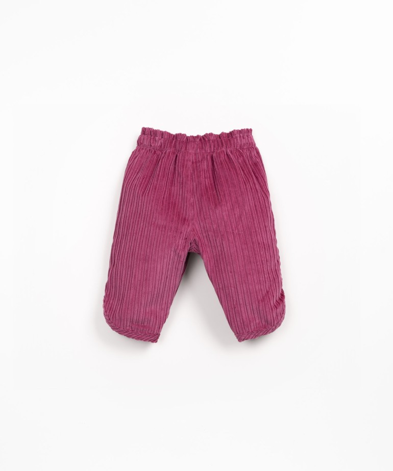Corduroy trousers with elastic waistband