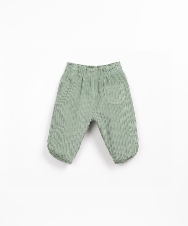 Corduroy trousers with elastic waistband