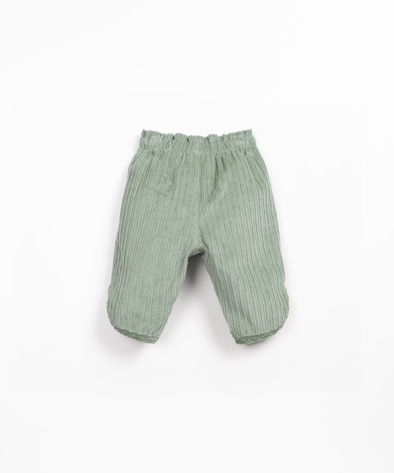 Corduroy trousers with elastic waistband