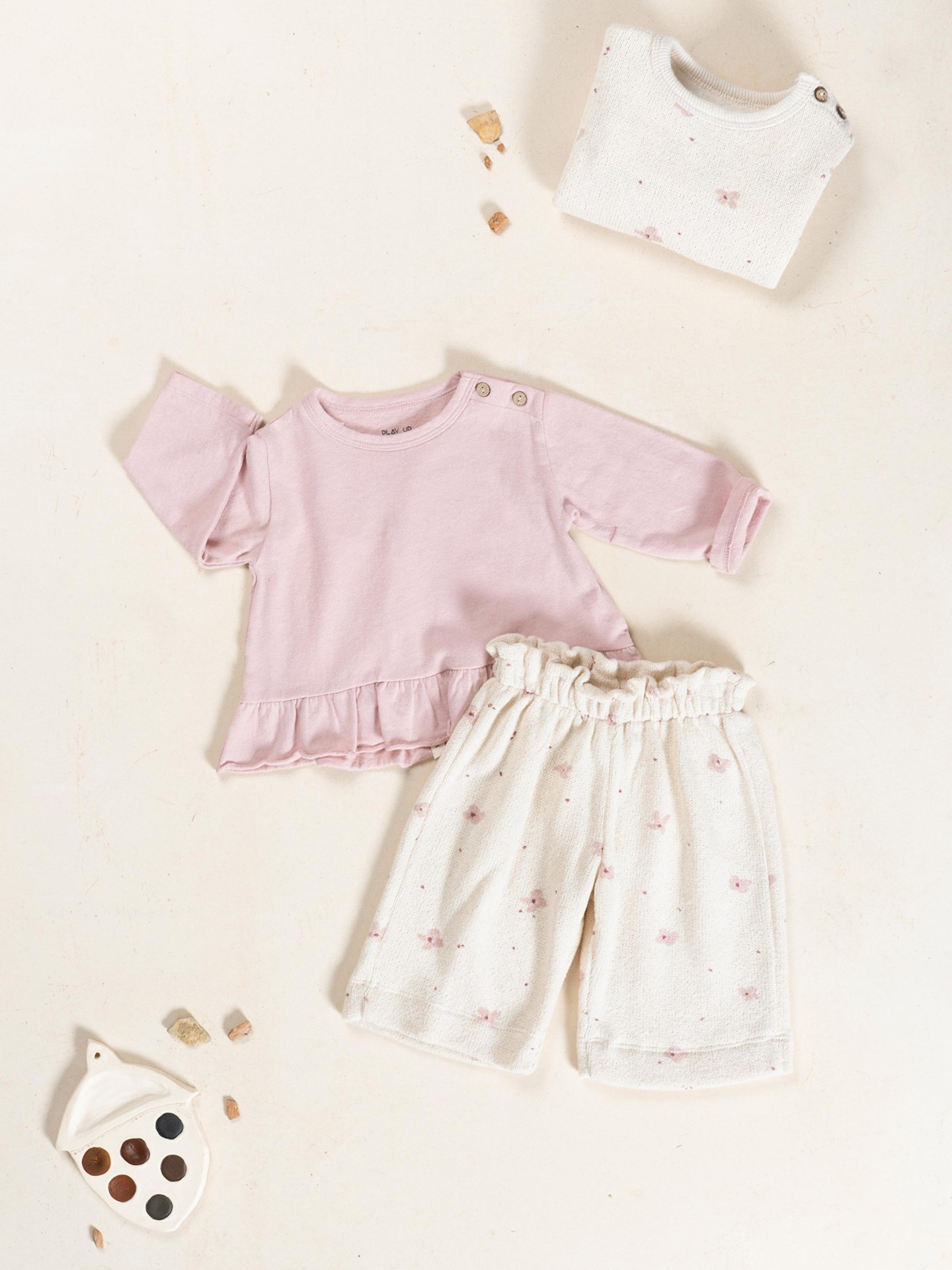 Pantaloni in maglia con stampa floreale