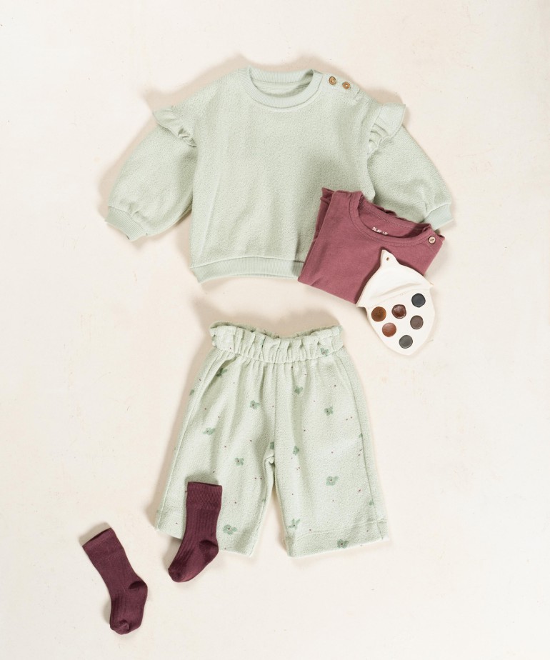 Jersey trousers with floral print