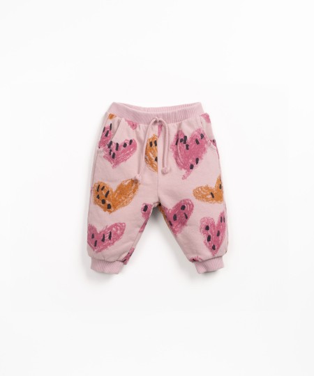 Jersey trousers with heart print