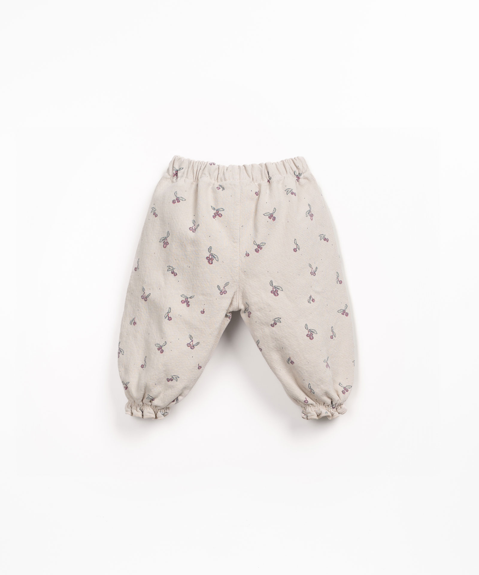 Pantalones de sarga con estampado de madroños