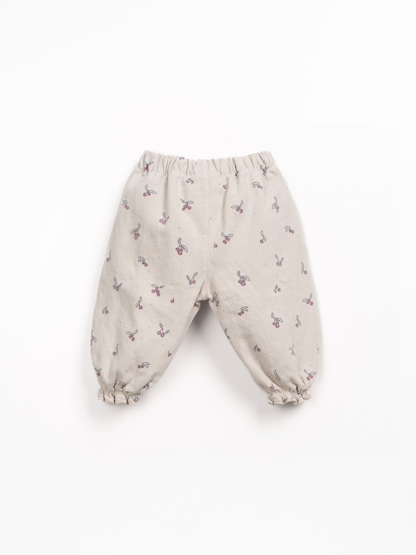 Pantalones de sarga con estampado de madroños