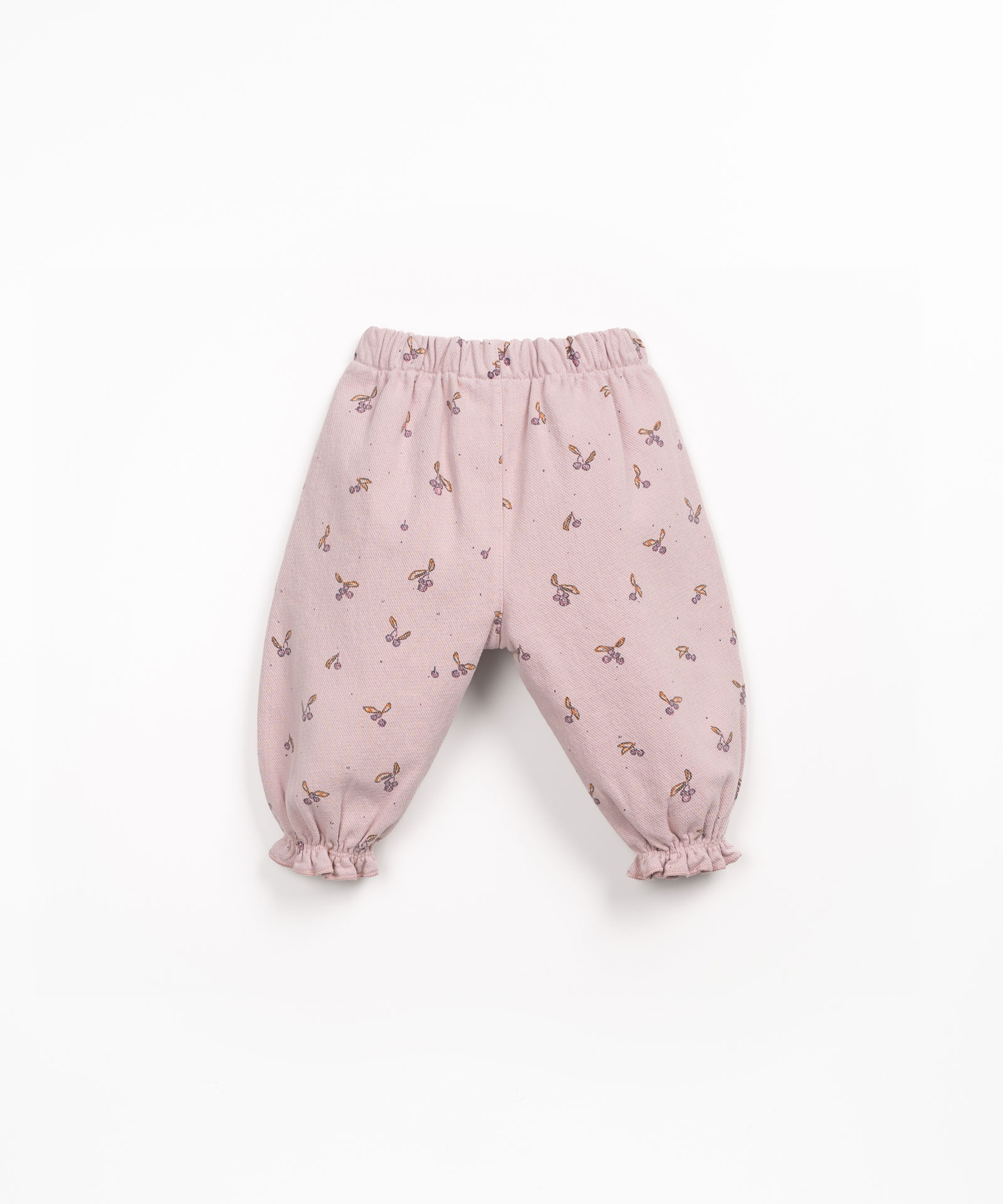 Pantalones de sarga con estampado de madroños