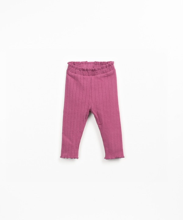 Ribbed leggings with recycled cotton and polyester