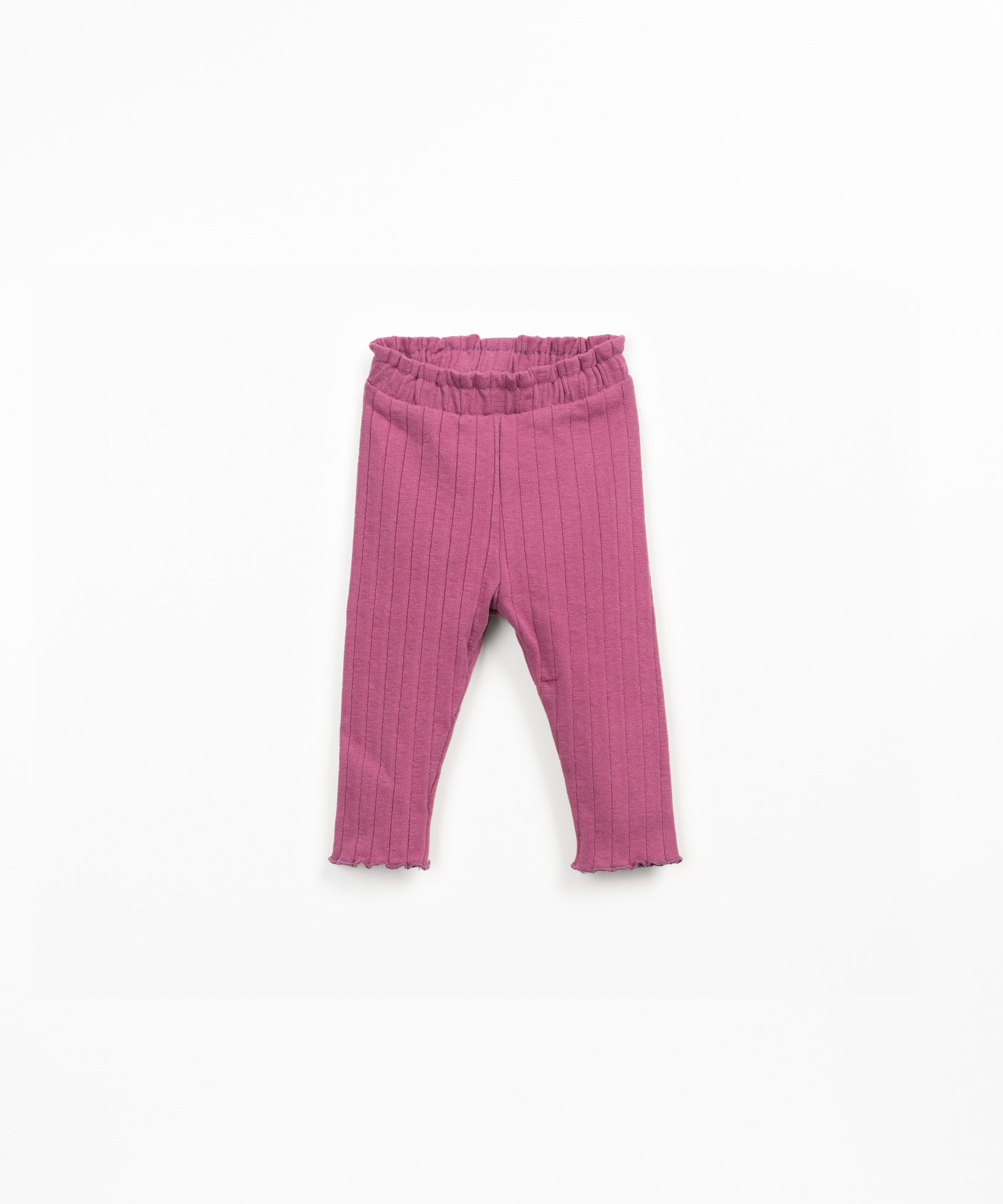 Ribbed leggings with recycled cotton and polyester