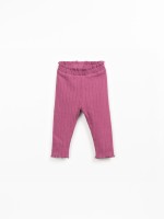 Ribbed leggings with recycled cotton and polyester