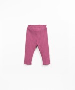 Ribbed knit leggings in recycled cotton and polyester